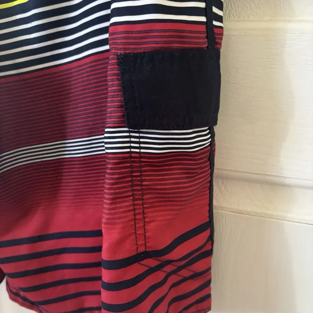 Vintage OP Ocean Pacific Board Shorts Swim‎ M 32/34 Striped Colorful 90s Beach